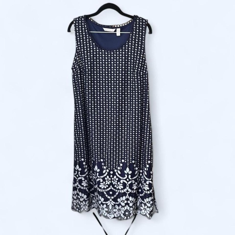 Isaac Mizrahi Blue Navy mid dress Size XL P